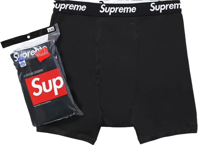 Supreme x Hanes Boxer Briefs (4 Pack) 'Black'
